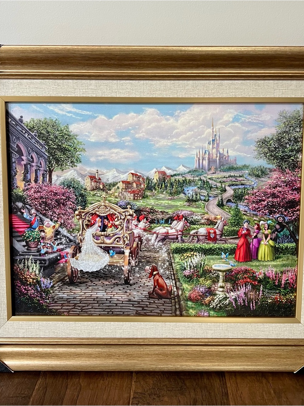 Thomas Kinkade Disney Cinderella “Happily Ever After” Framed Canvas 22x17